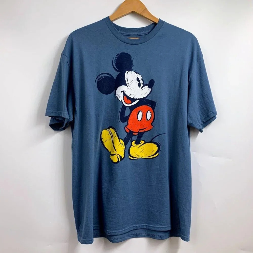 Disney Men's Mickey Mouse Crew Neckโ Short Sleeve Cotton T Shirt Size XL